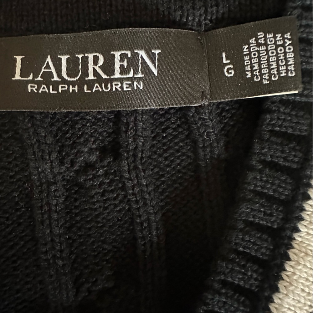 NWT Ralph Lauren Cotton  Black & White Cotton Sweater Size Large - Picture 8 of 12